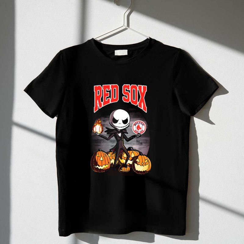Red Sox Jack Skellington Halloween Boston Red Sox Pumpkins Fireball T Shirt t shirt 1 1