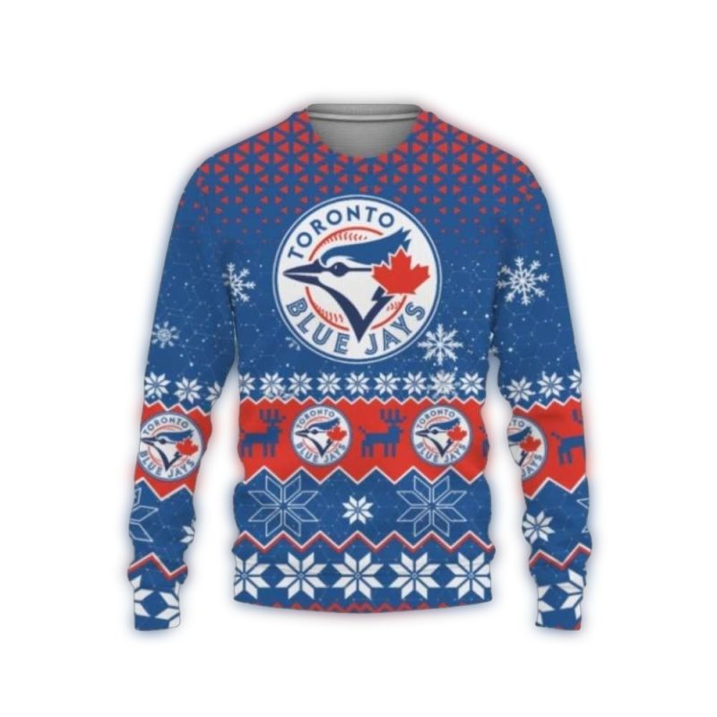 Reindeer Snowflakes Toronto Blue Jays Ugly Sweater 1