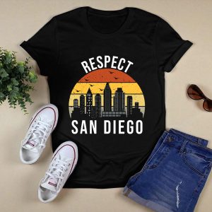 San Diego Padres Skyline Retro Sunset T-Shirt - Vintage Style Tee