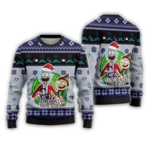 Rick And Morty Christmas Colorado Rockies Ugly Sweater For Fans