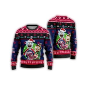 Rick And Morty Minnesota Twins Holiday Ugly Sweater For Fans