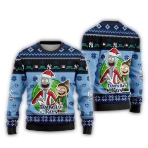 Rick And Morty Tampa Bay Rays Holiday Ugly Christmas Sweater