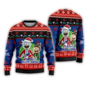Rick And Morty Toronto Blue Jays Christmas Ugly Sweater