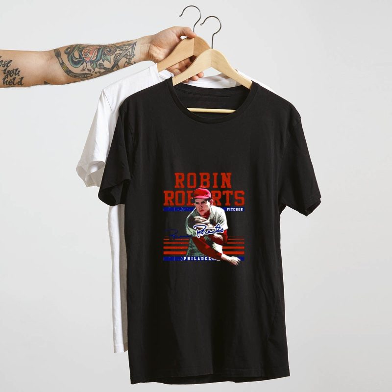Robin Roberts Philadelphia Phillies Signature T-Shirt for Baseball Fans - Image 4