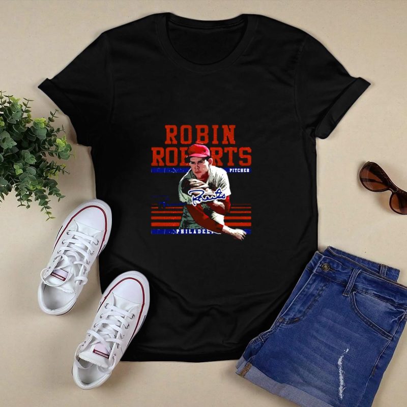 Robin Roberts Philadelphia Phillies Signature T-Shirt for Baseball Fans - Image 5