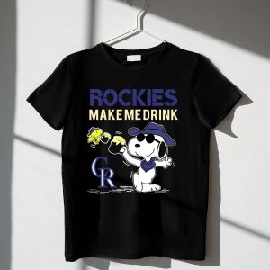 Snoopy Rockies Make Me Drink T-Shirt For Colorado Rockies Fans