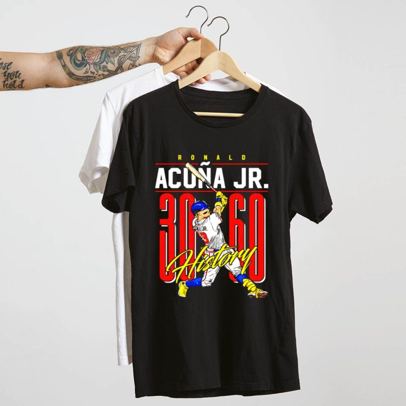 Ronald Acuña Jr 30-60 Milestone Atlanta Braves Baseball T-Shirt - Image 4