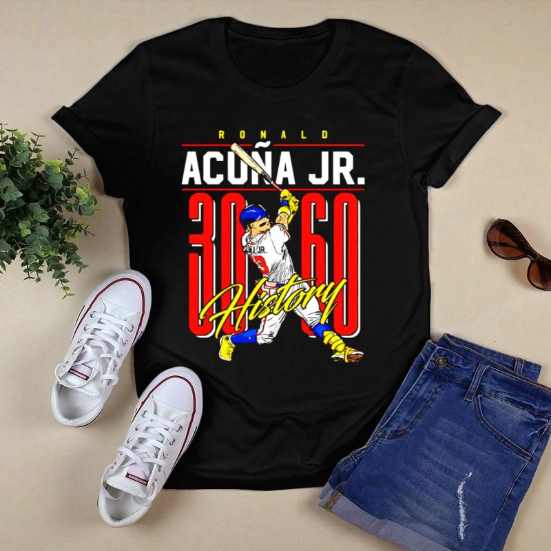 Ronald Acuña Jr 30-60 Milestone Atlanta Braves Baseball T-Shirt - Image 5
