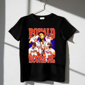 Ronald Acuña Jr Atlanta Braves Vintage Baseball Player Collage T-Shirt