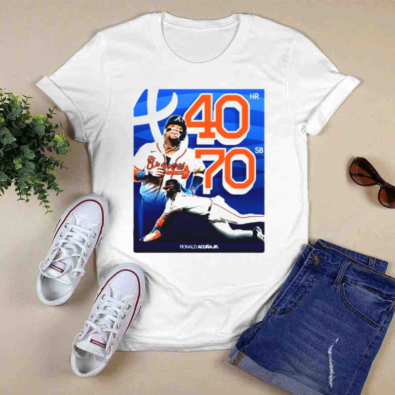 Ronald Acuña Jr Braves 40 Hr 70 Sb Club T-Shirt - Baseball Fan Tee - Image 6