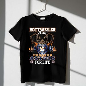 Rottweiler And Houston Astros T-Shirt - Perfect For Fans And Dog Lovers
