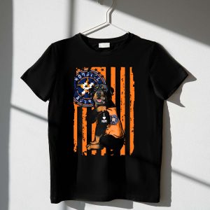 Rottweiler 'I Love Mom' Houston Astros Orange Stripes T-Shirt