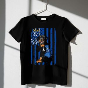 Kansas City Royals Fan T-Shirt - Rottweiler I Love Mom Design