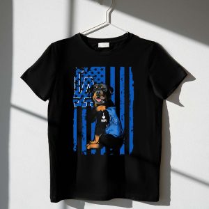 La Dodgers Blue Rottweiler 'I Love Mom' T-Shirt For Dog Lovers