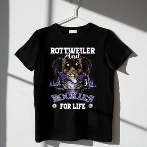 Rottweiler And Colorado Rockies Graphic T-Shirt For Dog Lovers