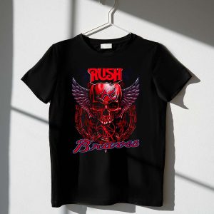 Atlanta Braves Skull With Wings & Chains Graphic T-Shirt For Fans