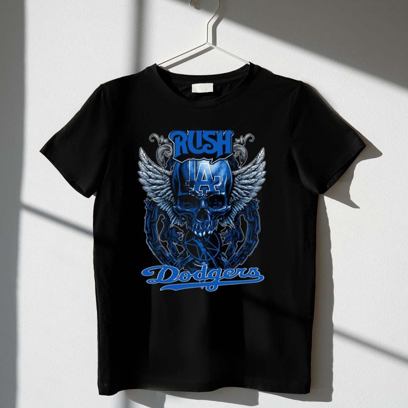 Rush LA Dodgers Skull Wings T Shirt.jpeg t shirt 1 1