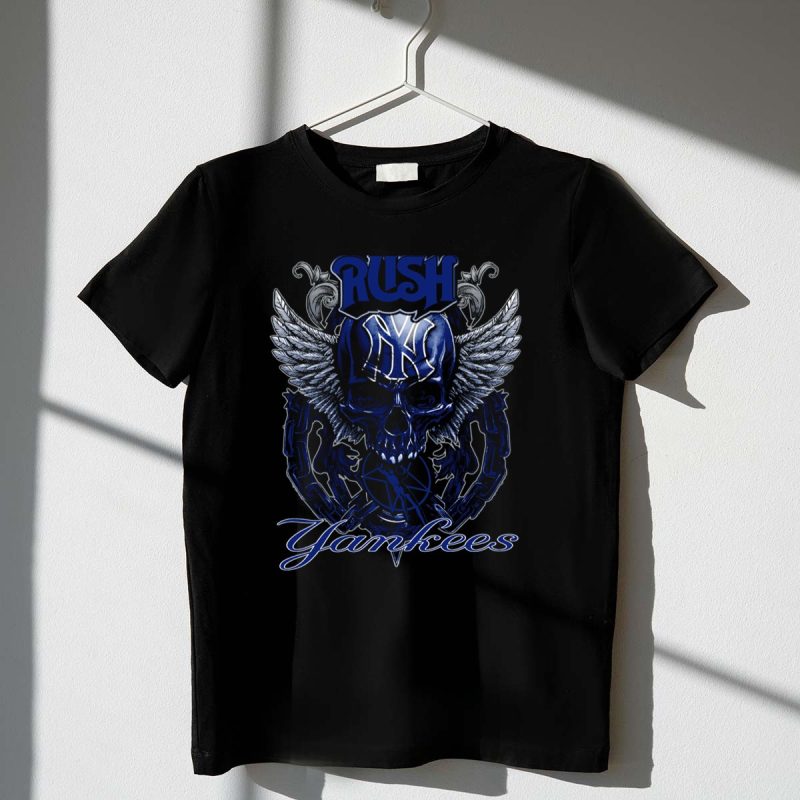 Rush Yankees Skull Wings New York T Shirt t shirt 1 1