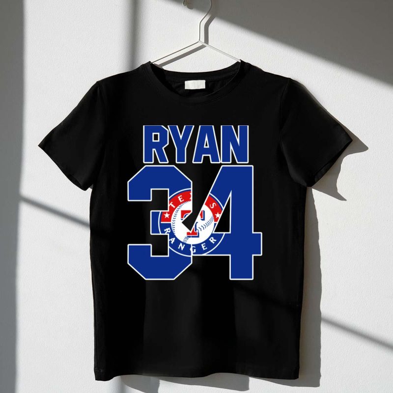 Ryan 34 Texas Rangers Baseball T Shirt t shirt 1 1
