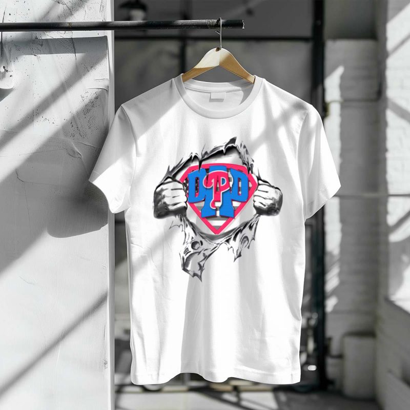 Proud Superdad Philly Phillies Logo T-Shirt for Dedicated Fathers - Image 3