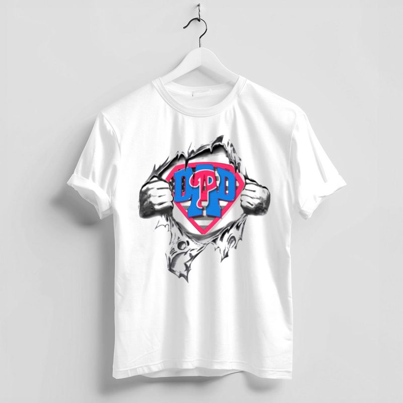 Proud Superdad Philly Phillies Logo T-Shirt for Dedicated Fathers - Image 4
