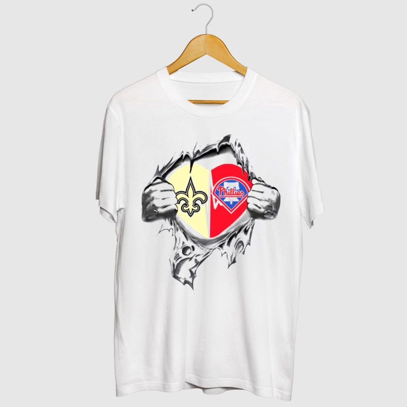 Saints Phillies Heart Logo Graphic T-Shirt - Stylish Casual Wear for Fans - Image 2