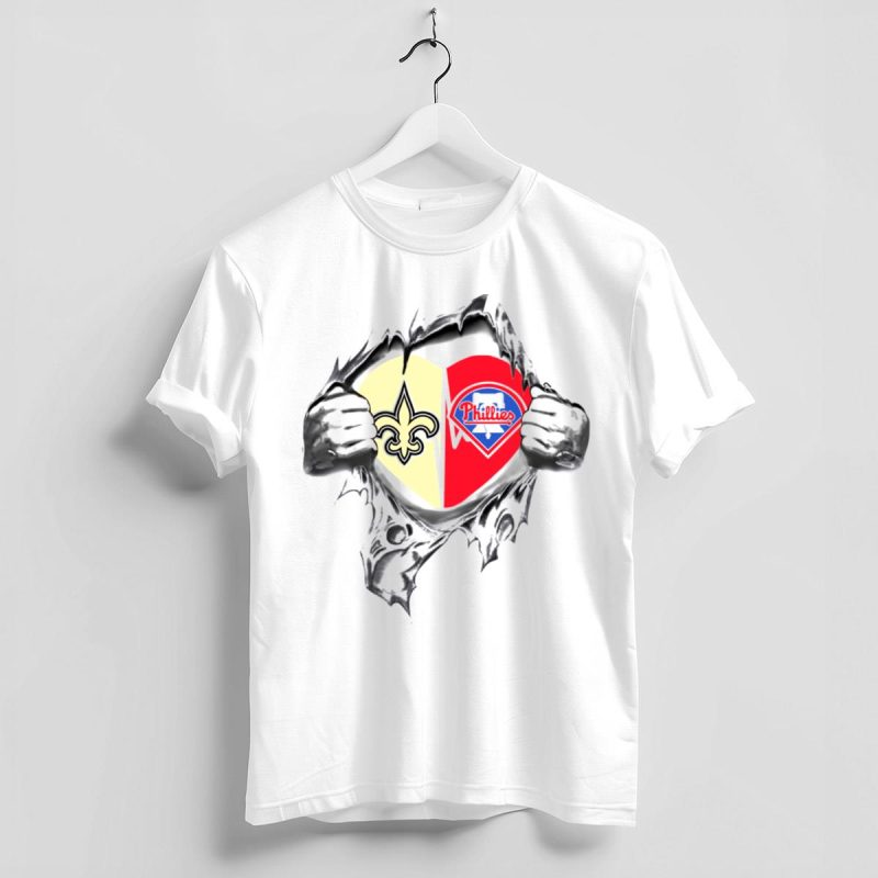 Saints Phillies Heart Logo Graphic T-Shirt - Stylish Casual Wear for Fans - Image 4