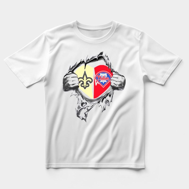 Saints Phillies Heart Logo Graphic T-Shirt - Stylish Casual Wear for Fans - Image 5