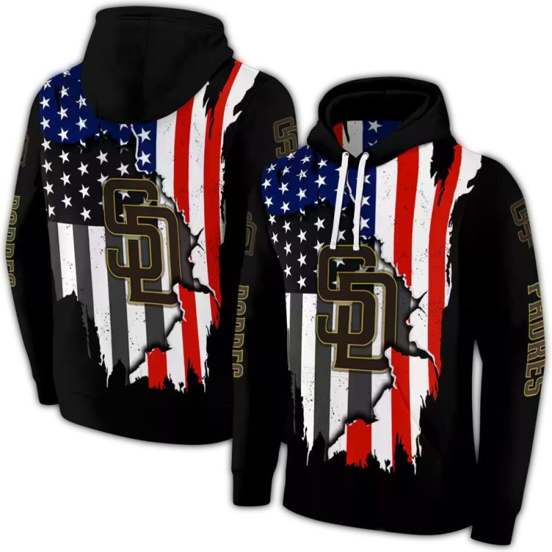 San Diego Padres American Pride AOP Hoodie 1
