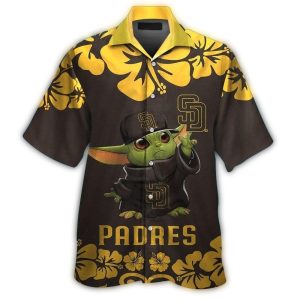 San Diego Padres Baby Yoda Tropical Hawaiian Shirt For Kids