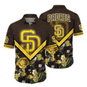 San Diego Padres Floral Hawaiian Shirt For Summer Vacations