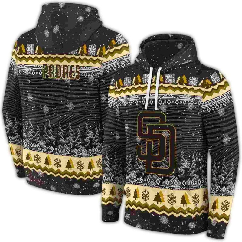San Diego Padres Christmas Trees AOP Hoodie 1