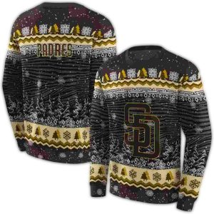 San Diego Padres Christmas Tree Print Sweatshirt For Holiday Cheer
