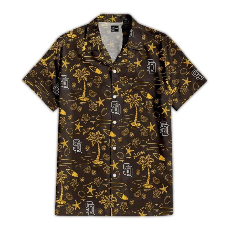 San Diego Padres Circle Aloha Paradise Hawaiian Shirt 1