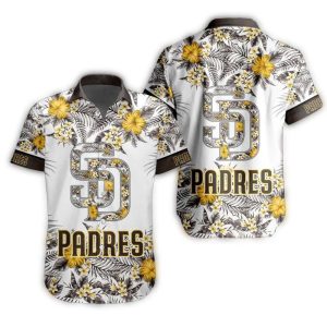 San Diego Padres Aloha Summer Hawaiian Shirt With Circle Flower Design