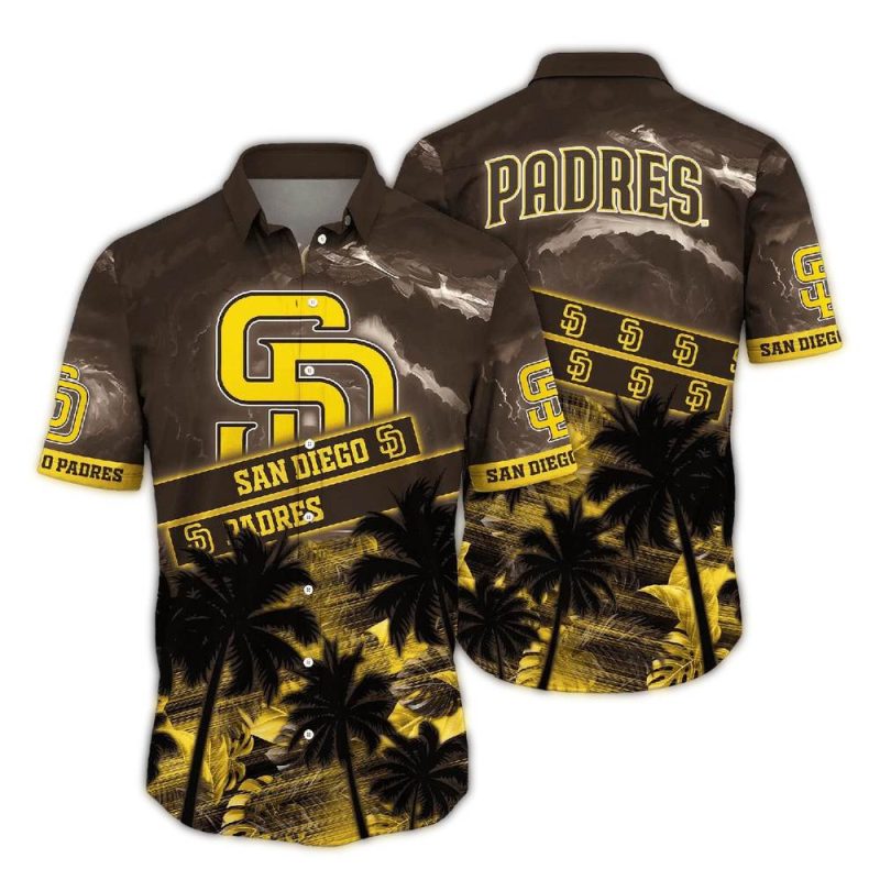 San Diego Padres Coconut Leafs Pattern Hawaiian Shirt 1