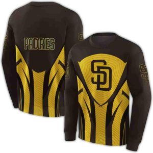 San Diego Padres All-Over Print Sweatshirt With Concentric Line Design
