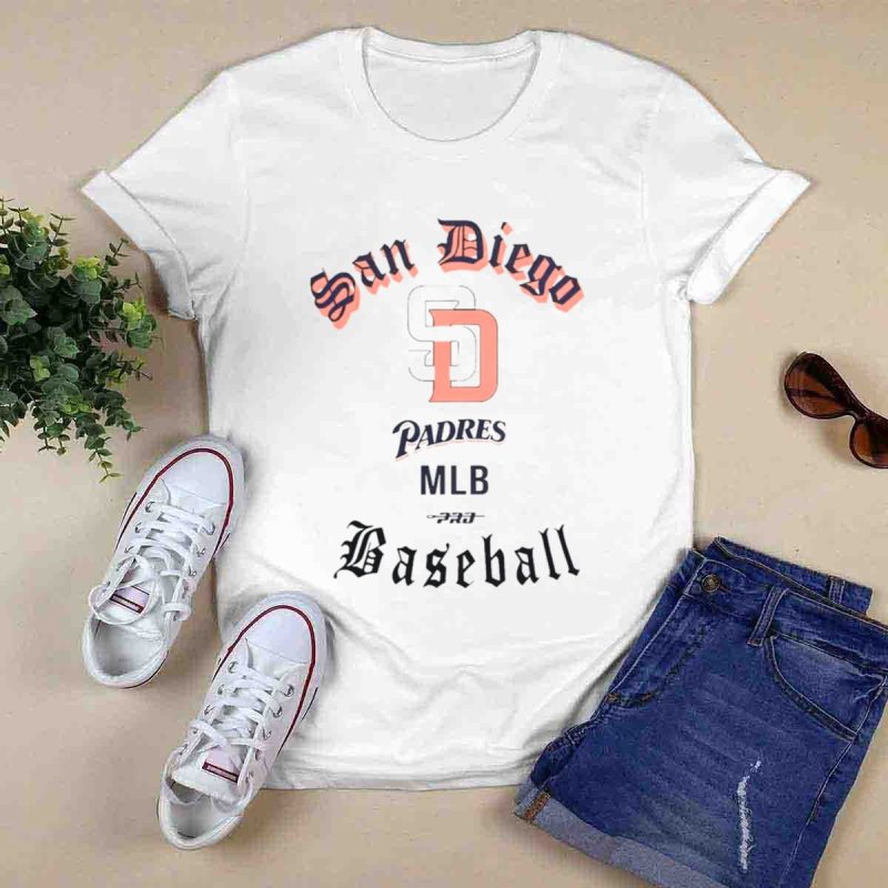 San Diego Padres Cooperstown Collection Old English Baseball T Shirt 0
