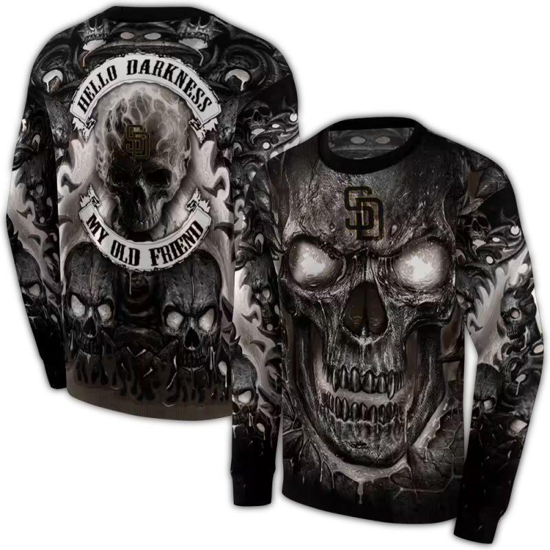 San Diego Padres Demonic Skull AOP Sweatshirt 1