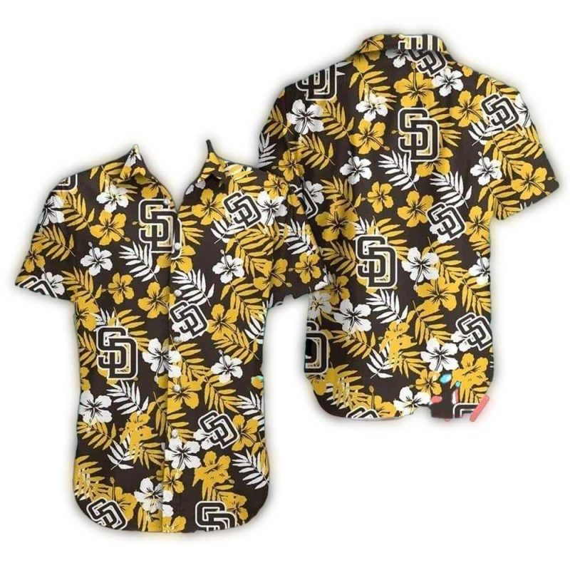 San Diego Padres Floral Flower Leafs Pattern Vintage Hawaiian Shirt 1