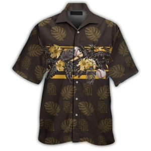 San Diego Padres Floral Leaf Pattern Hawaiian Shirt For Fans