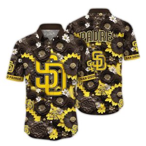 San Diego Padres Floral Hawaiian Shirt For Summer Vacations