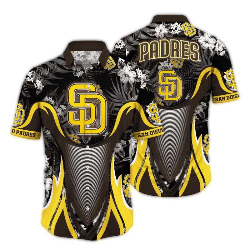 San Diego Padres Flower Leafs Uniform Hawaiian Shirt 1