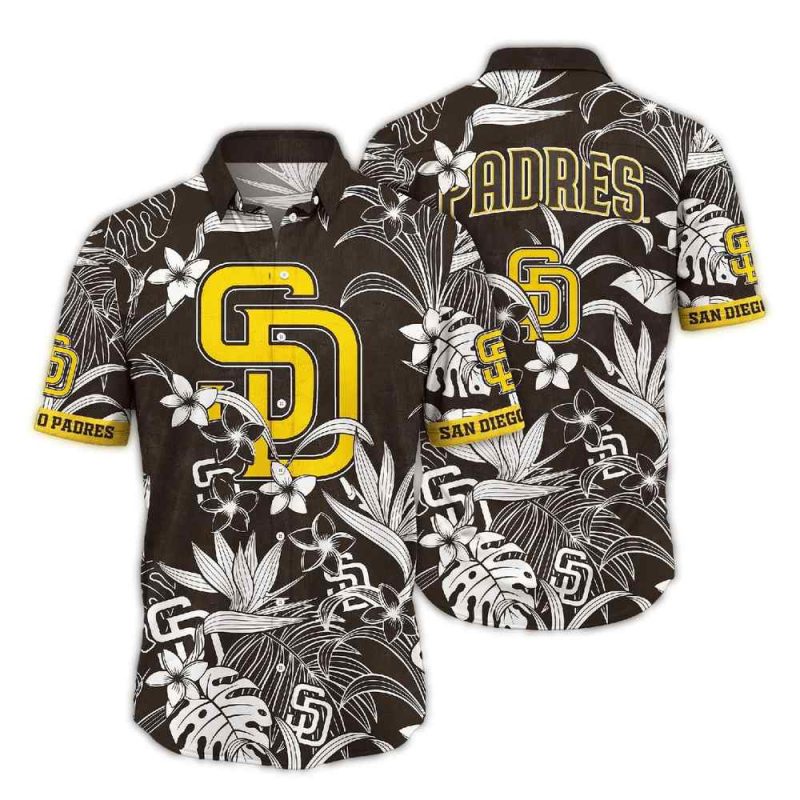 San Diego Padres Flower Leafs Vintage Hawaiian Shirt 1