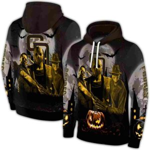 San Diego Padres Halloween Horror Vibes All-Over Print Hoodie