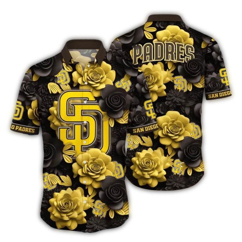 San Diego Padres Golden Rose Hawaiian Shirt 1