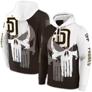 San Diego Padres Punisher Skull All Over Print Hoodie For Fans