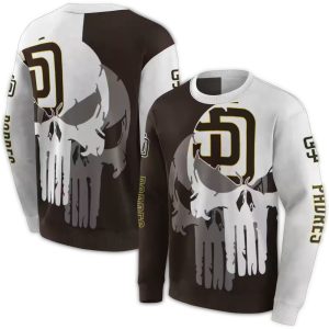 San Diego Padres Skull Graphic All-Over Print Sweatshirt For Fans