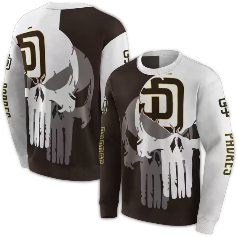 San Diego Padres Graphic Punisher Skull AOP Sweatshirt 1