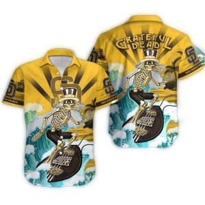 San Diego Padres Grateful Dead Surfing Hawaiian Shirt For Beach Lovers